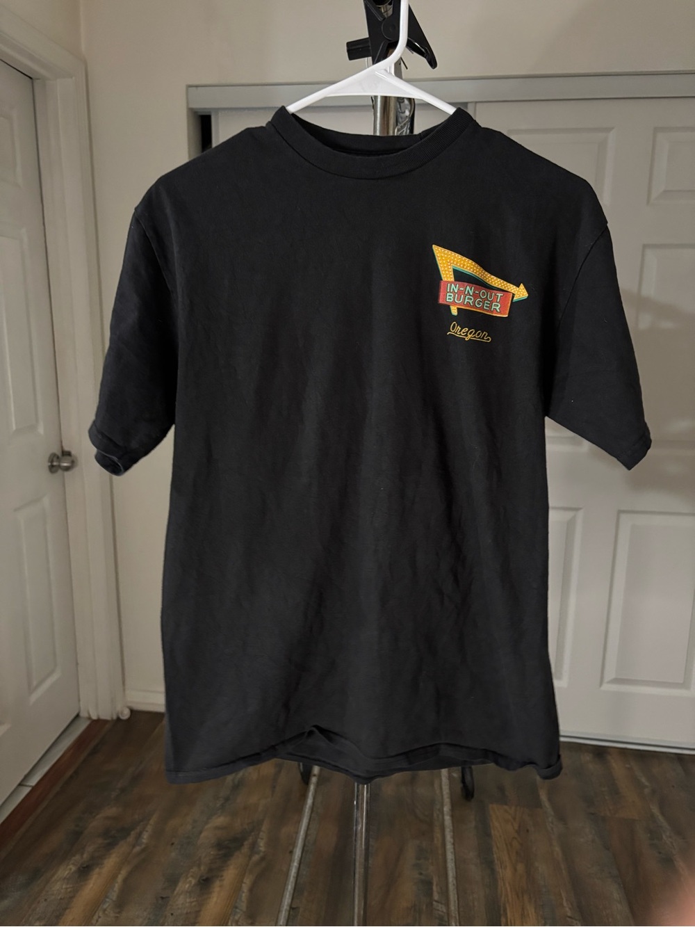 In-N-Out Burger Black Logo Tee with Colorful Patch